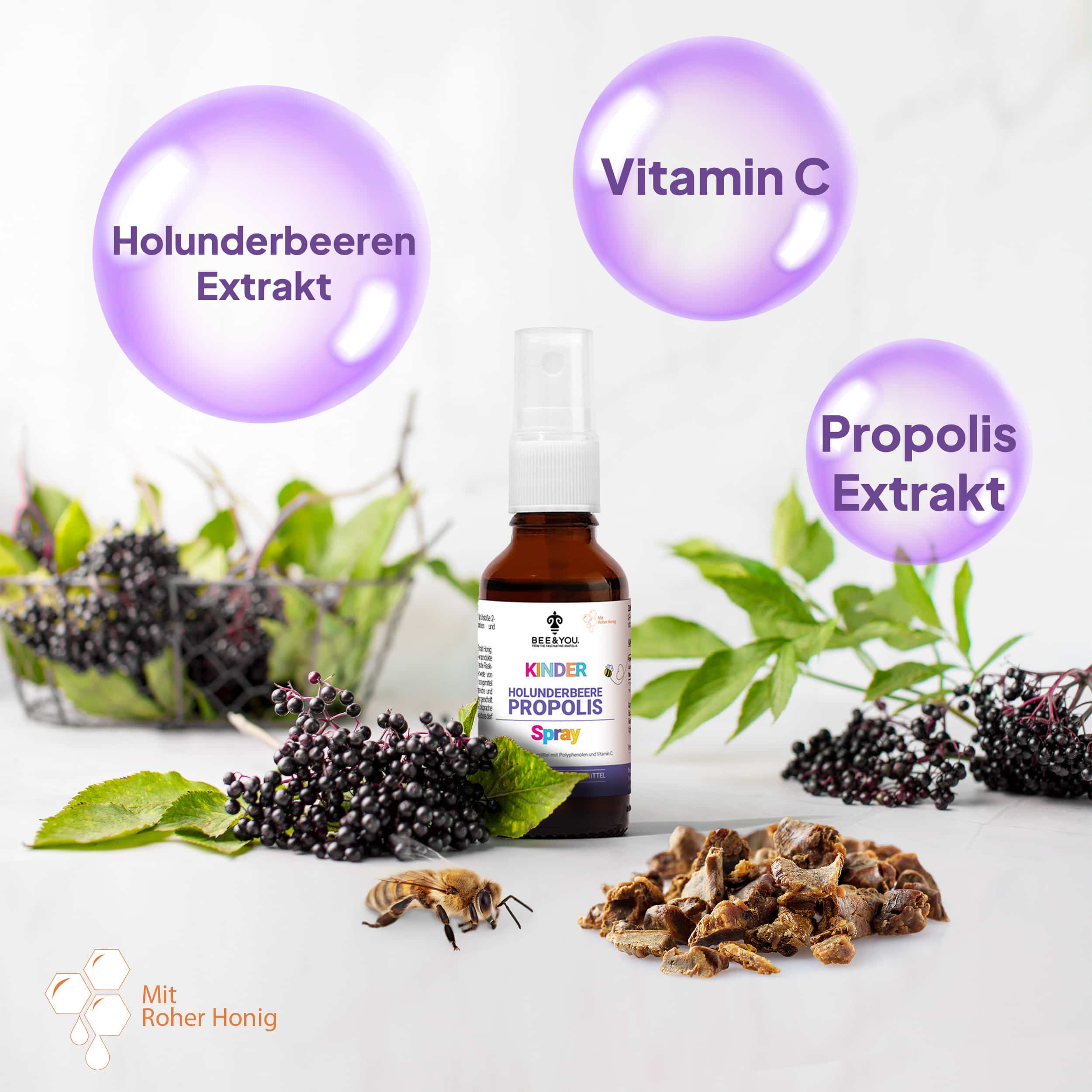 Holunderbeere Propolis Spray für Kinder