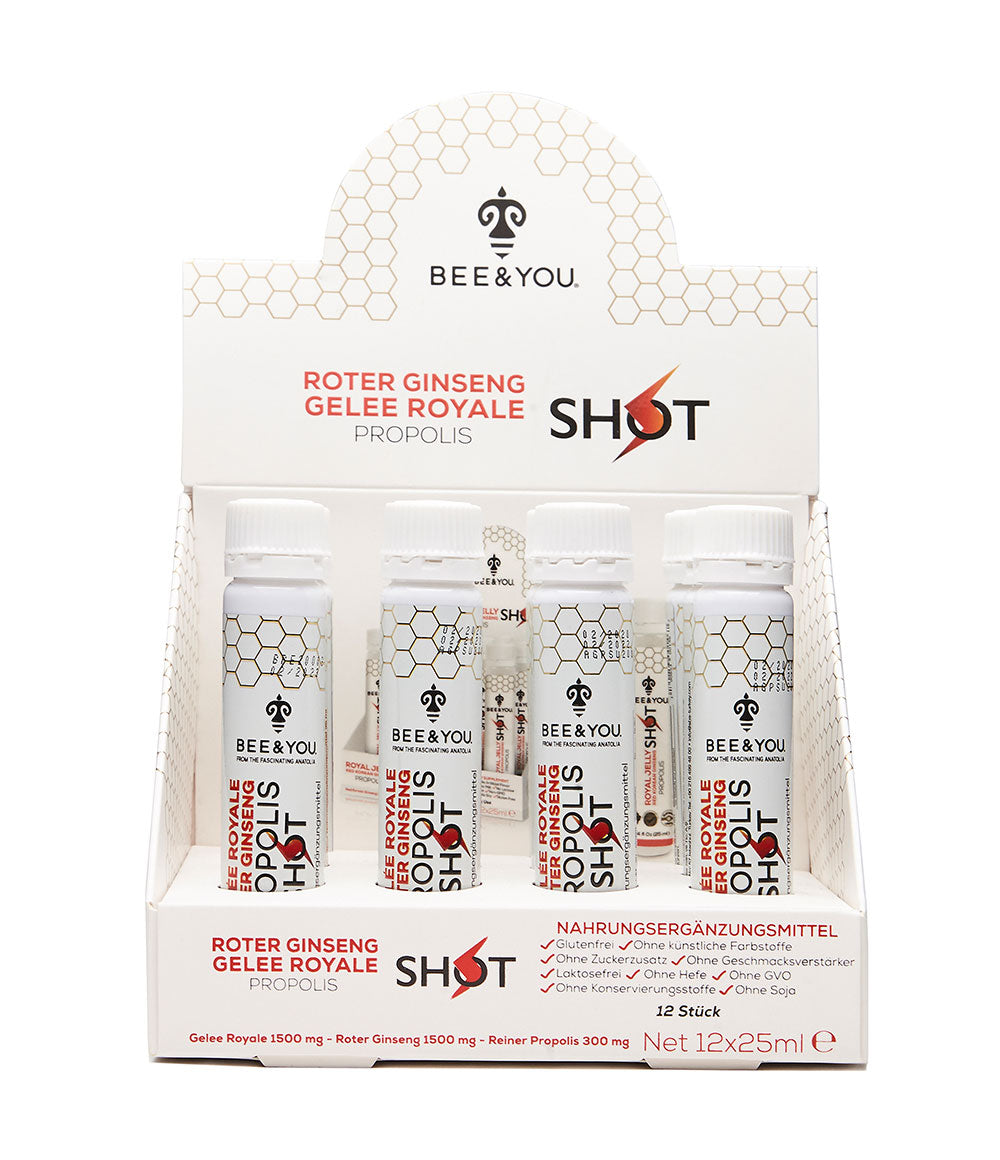 Roter Ginseng Gelée Royale Propolis Shot (12 Stück)